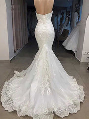 Elegant Sweetheart Short Sleeves Lace Mermaid Wedding Dress