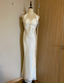 Elegant White Mermaid Halter Neck Satin Long Classy Prom Dress