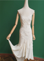 Elegant White Mermaid Spaghetti Strap U-Neck 3D Foral Embroidery Chiffon Classy Prom Dress