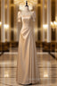 Elegant White Satin A-line Wedding Party Dress Long Evening Prom Dress Evening Gown