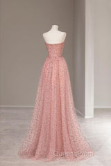 Fairy A Line Sweetheart Pink Long Tulle Evening Prom Dress 22Th Birthday Outfit