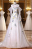 Fairy A Line White Floral Evening Prom Dress Evening Dress