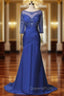 Fairy Tale Half Sleeve Beading Crystal Trumpet/Mermaid Mother of the Bride Dress