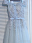 Fancy A-line Scoop Burgundy Short Prom Dress Chic Homecoming Dress