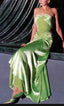Fancy Mermaid Sweetheart Neckline Green Satin Long Classy Prom Dress Classy Evening Dress Classy Dress