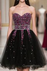 Fancy Sweetheart Lace-Up Short Homecoming Dress With Beading