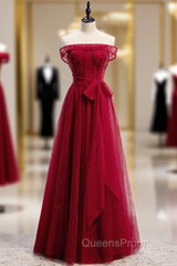 Fancy Tulle Off the Shoulder Beading Evening Prom Dress