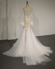 Flare Sleeve Sexy Mermaid Wedding Dress