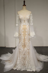 Flare Sleeve Sexy Mermaid Wedding Dress