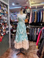 French Retro Mint Green A-Line Strapless Lace Ruffle Satin Long Classy Prom Dress