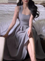 French Style Niche Light Luxury White Straps Dress Elegant White Birthday Dress