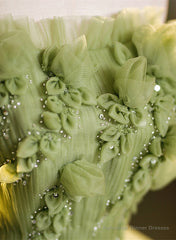 Geen Tulle A-line Prom Dress with FLowers, Off Shoulder Tulle Party Dress