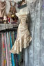 Girlhomeshops-Champagne Short Ruffle Satin Homecoming Dress Birthday Dress