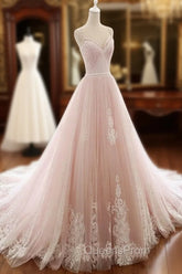Glam Pink Tulle Sweetheart Straps Princess Evening Dress, Pink Party Dress