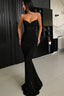 Glamorous Black V-Neck Mermaid Spaghetti-Strapes Sequins Classy Prom Dress