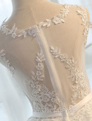 Glamorous Long Evening Dress Lace Cameo Pink Party Dress A Line Applique Tulle Maxi Evening Dress