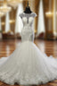 Glamorous Wedding Dress Mermaid Wedding Dress Appliques Scoop Neck