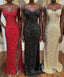 Glitters Mermaid Sequin Long Formal Dress with Slit,Best Evening Prom Dress