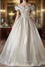 Gold Ball Gown Off the Shoulder 3D Flower Quinceanera Dress