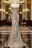 Gold Mermaid Sequins Sweetheart Evening Prom Dress