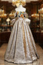 Gold Strapless Colorful Sequins Evening Prom Dress With Bow
