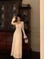 Gorgeous A Line Long Sleeves White Lace Date Night Dress Classy Prom Dress Birthday Outfits