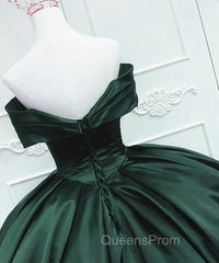 Gorgeous Ball Gown Green Satin Quinceanera Dress, Green Sweetheart Evening Dress