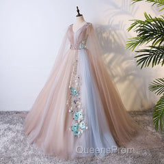 Gorgeous Ball Gown Tulle V-neckline Long Party Gown, New Evening Prom Dress