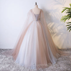 Gorgeous Ball Gown Tulle V-neckline Long Party Gown, New Evening Prom Dress
