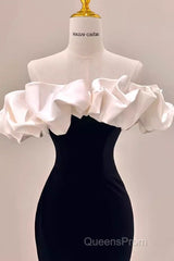 Gorgeous Mermaid Off The Shoulder Black Evening Prom Dress