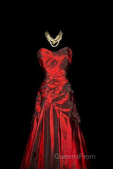 Gorgeous Mermaid Sweetheart Red Taffeta Long Evening Dress Evening Prom Dress