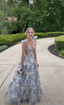 Elegant Floral Print Chiffon Long Classy Prom Dress Classy Evening Dress
