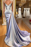 Gorgeous Split Front Sleeveless V-neck Spaghetti Strap Evening Prom Dress