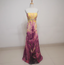 Gorgeous Strapless A-Line Printed Chiffon Long Classy Prom Dress