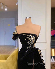Gorgeous Strapless Split Front A-line Evening Prom Dress With Beading