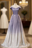 Gradient Purple Off the Shoulder Evening Prom Dress