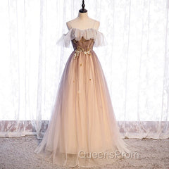 Gradient Tulle with Straps Sweetheart Party Dress, A-line Tulle Evening Dress Evening Prom Dress