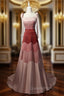 Gradual Contrast Splicing Beading Sling Evening Prom Dress