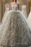 Gray Ball Gown Sweetheart Evening Prom Dress