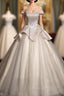 Gray Tulle Sequins Appliques Quinceanera Dress