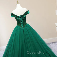 Green Beading Off the Shoulder Floor Length Quinceanera Dress