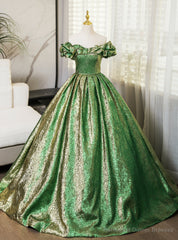Green Off the Shoulder Quinceanera Dress
