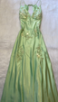 Green Satin A Line Long Classy Prom Dress Classy Party Dress