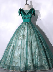 Green Tulle Seuqins Beading Quinceanera Dress