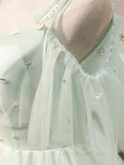 Green tulle short Evening Prom Dress, green tulle homecoming Dress