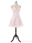 Homecoming Dresses A-line Halter Knee Length Flowers Appliques