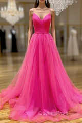 Hot Pink Evening Prom Dress Long Formal Dress, Evening Dress, Dance Dress