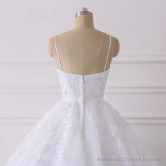 Lace Applique Ball Gown Vestido Wedding Dresses Spaghetti Straps