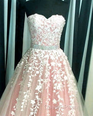 Ivory And Blush Ball Gown Sweetheart Dress