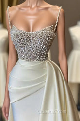 Ivory Evening Prom Dress With Pearl Evening Prom Dress Formal Evening Dress